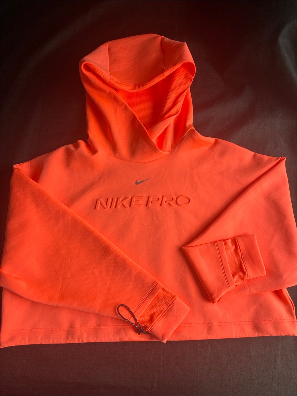 Nike Orange Hooded Crewneck Sweatshirt